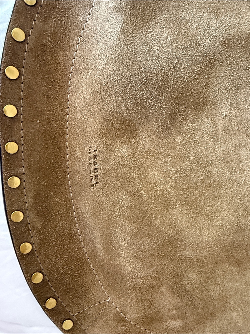 Isabel Marant Tan Suede Studded Saddle Shoulder Bag - Picture 3 of 8